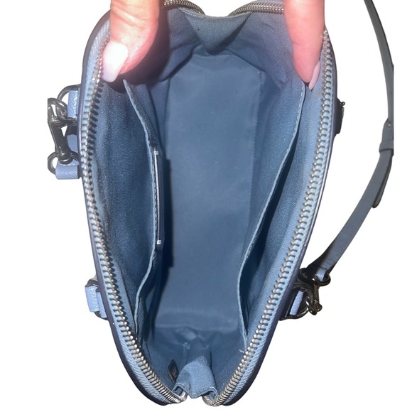 Coach Mini Sierra Satchel Crossbody Crossgrain Leather Cornflower Blue F-27591 - Picture 6 of 8